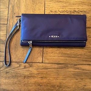 TUMI Navy Blue Nylon Wristlet New